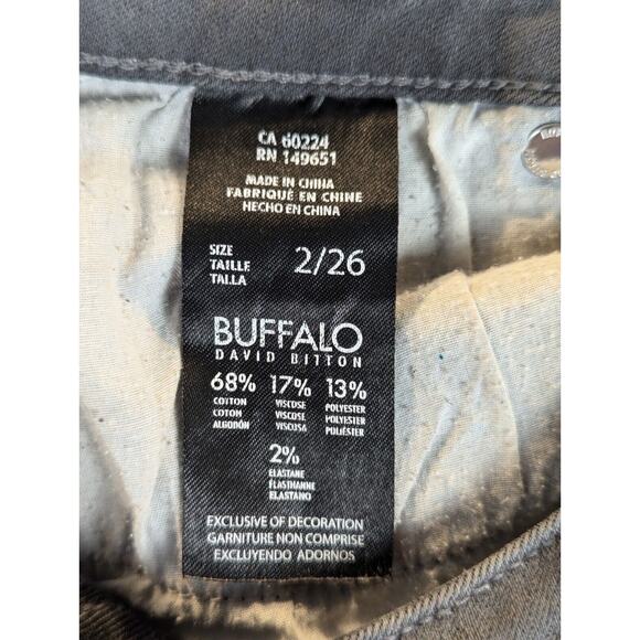Buffalo David Bitton Skinny Jeans 2/26 Women's Mid-RiseStretch Cotton Denim Gray - Picture 3 of 11